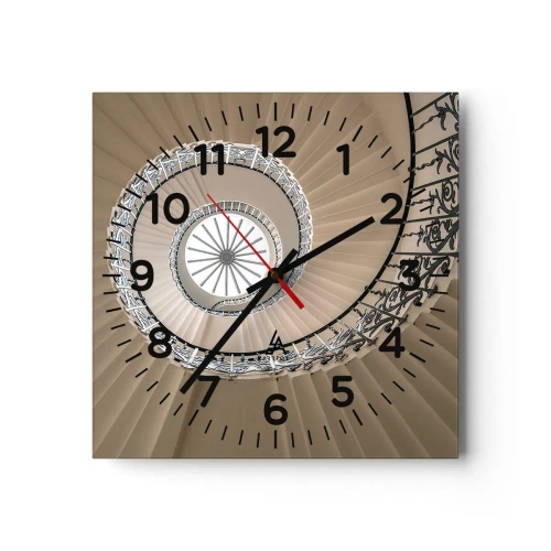 Väggklocka - Klocka på glas - I musslans mitt - 40x40 cm