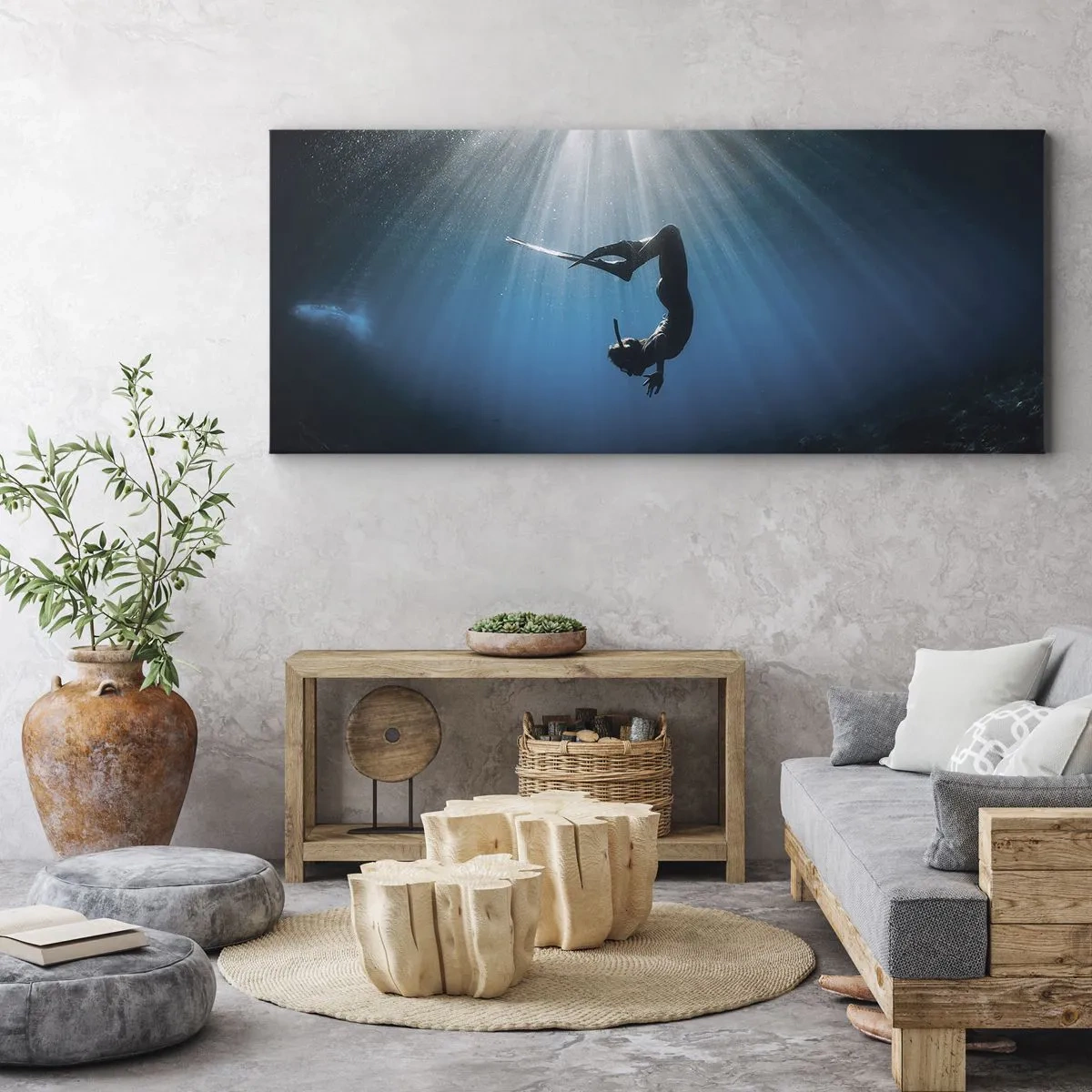Canvastavla - Bild på duk - Undervattendans - 100x40 cm