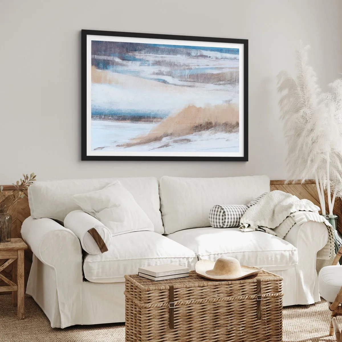 Affisch i svart ram - Vinterkomposition - 70x50 cm
