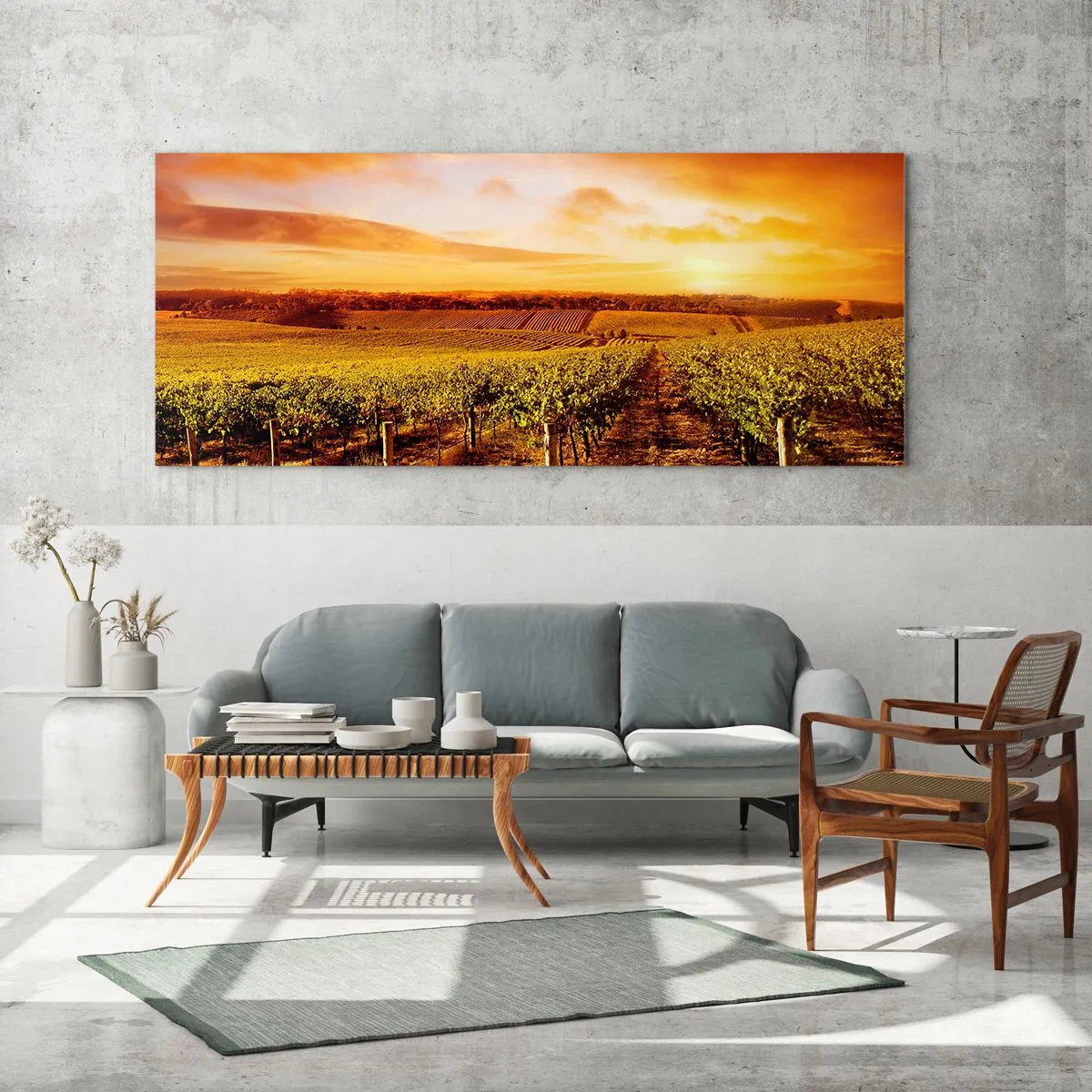 Glastavla - Bild på glas - Fina druvor med en gnutta sol - 120x50 cm