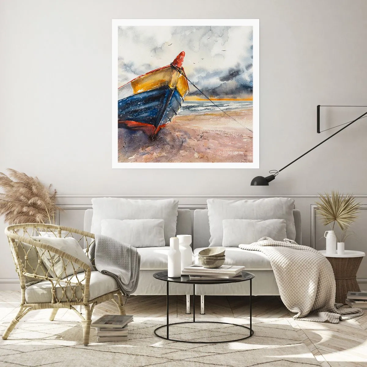 Affisch - Vila på stranden - 50x50 cm