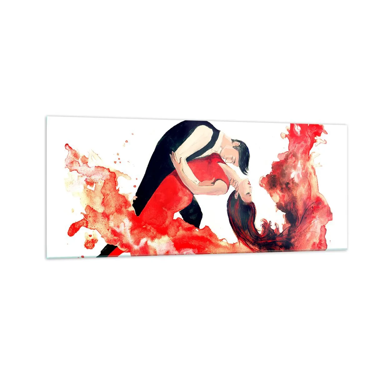 Glastavla - Bild på glas - Tango - den sensuella vågen - 100x40 cm