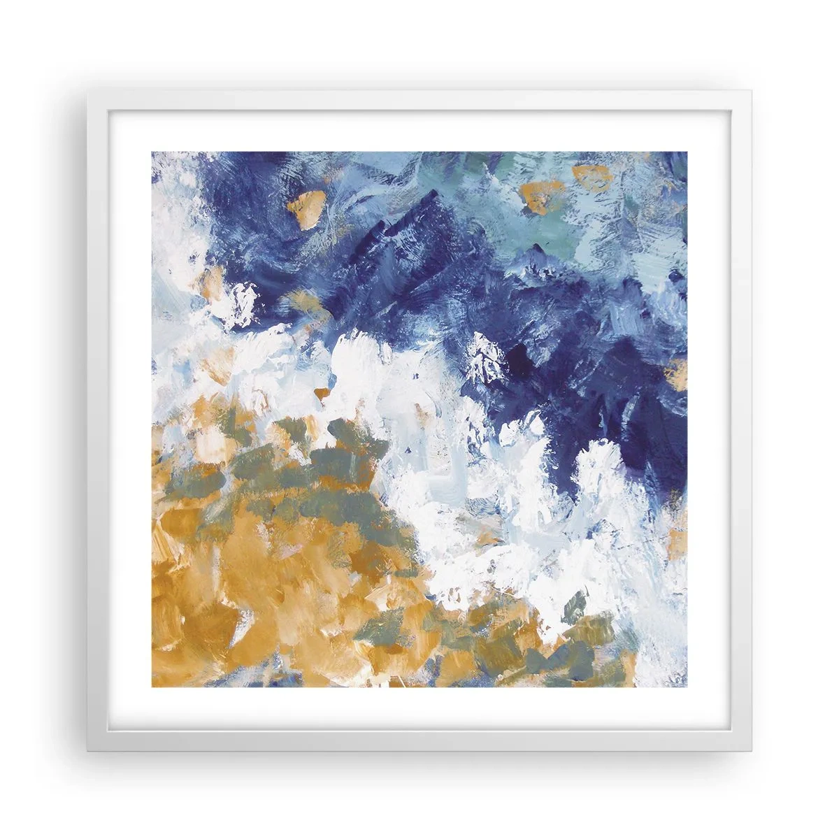 Affisch i vit ram - Elementens dans - 50x50 cm