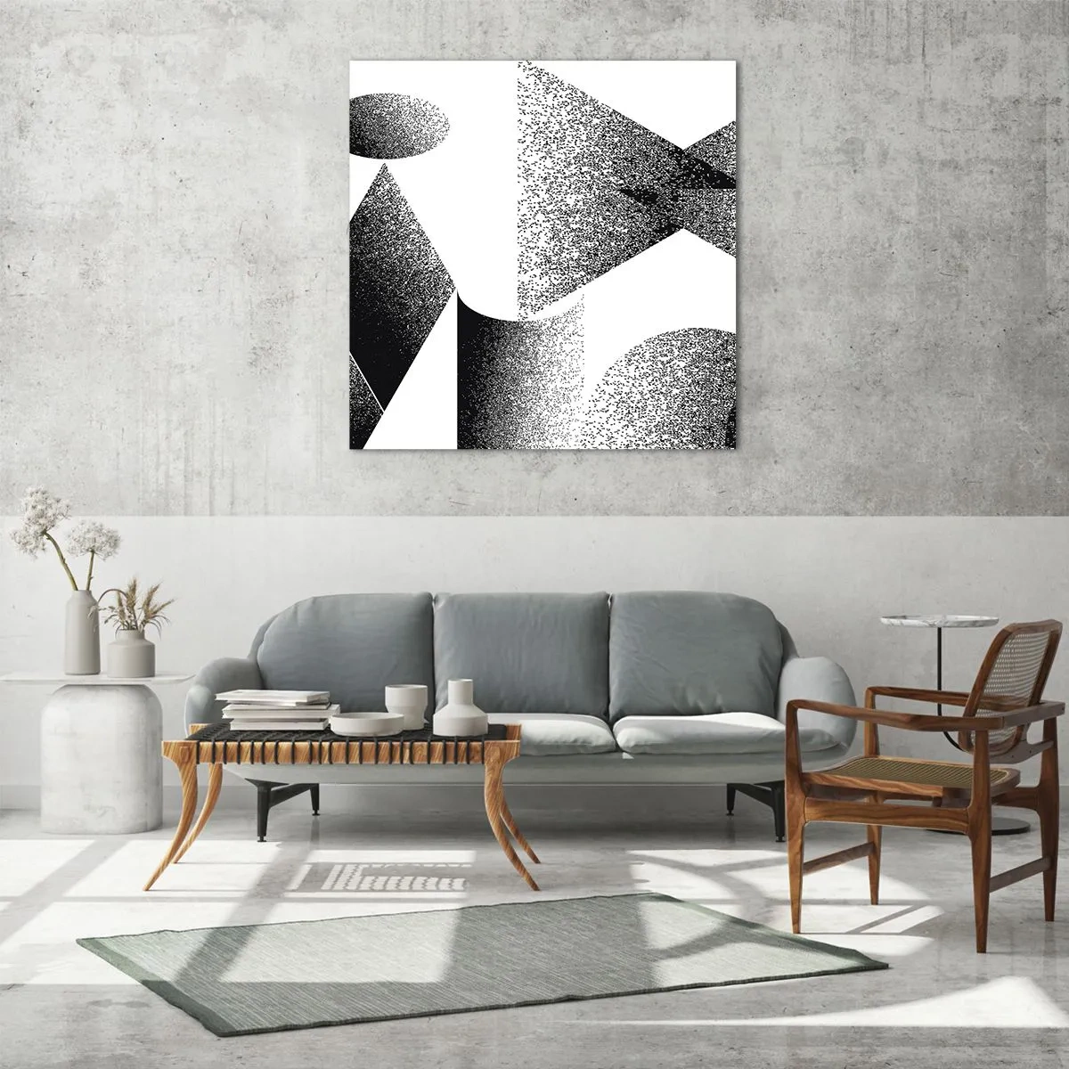 Glastavla - Bild på glas - Vinklar och ovaler - 30x30 cm