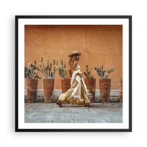 Affisch i svart ram - I hippiestil - 60x60 cm