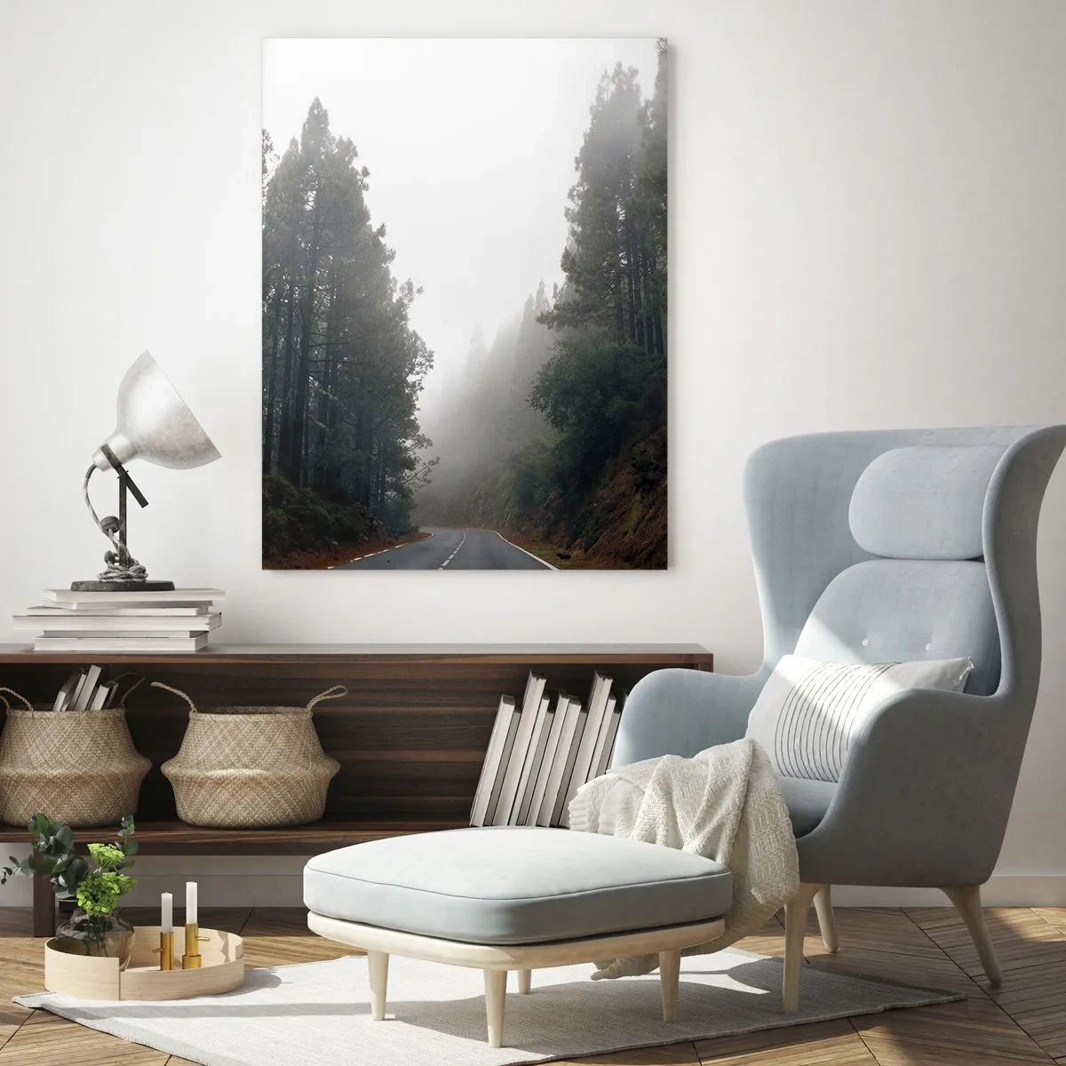 Glastavla - Bild på glas - Magiska skogens berättelse - 70x100 cm