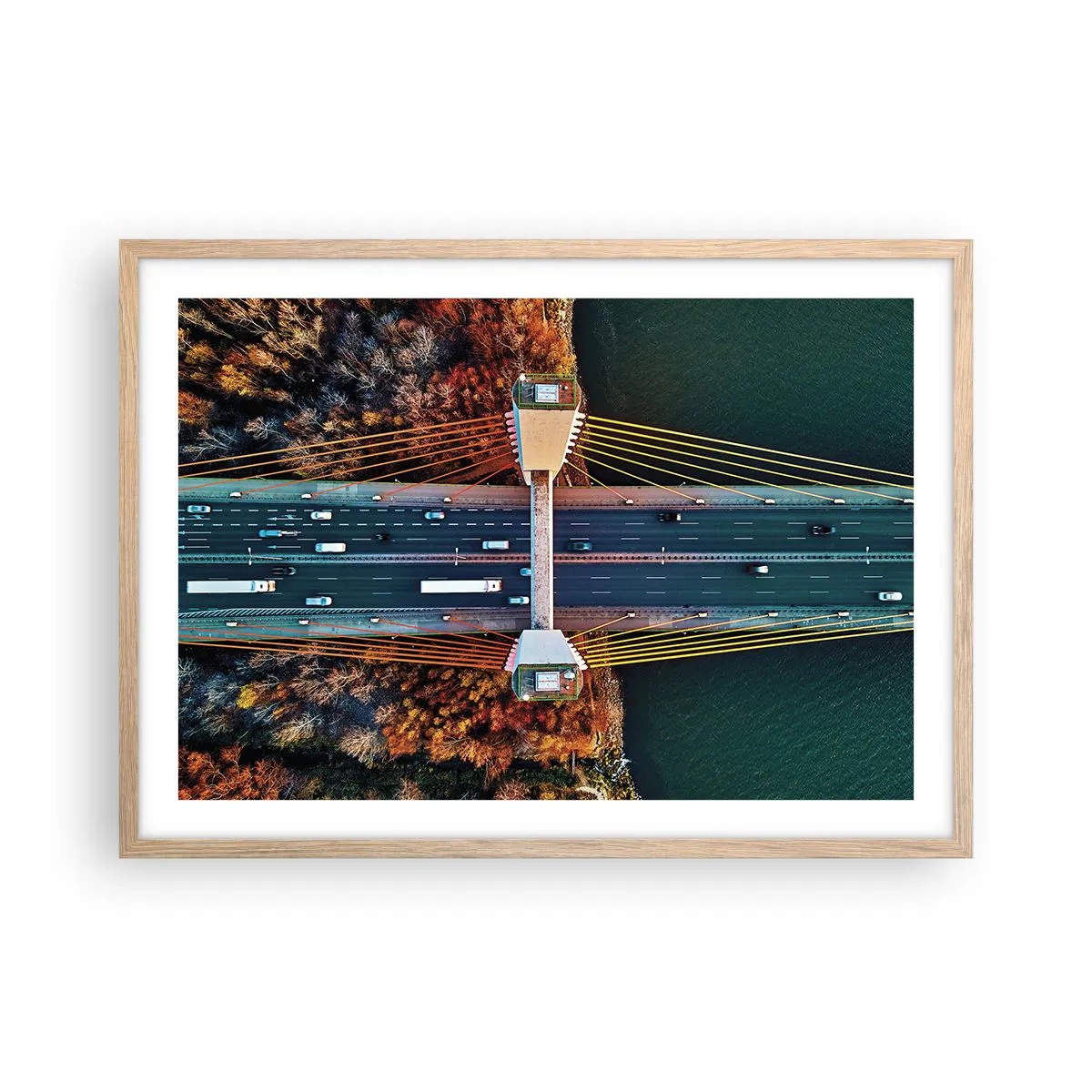 Affisch i ram av ljusek - Bortom vatten, bortom skog - 70x50 cm