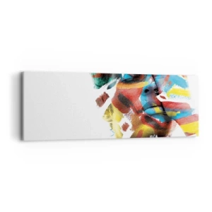 Canvastavla - Bild på duk - Färgrik personlighet - 90x30 cm