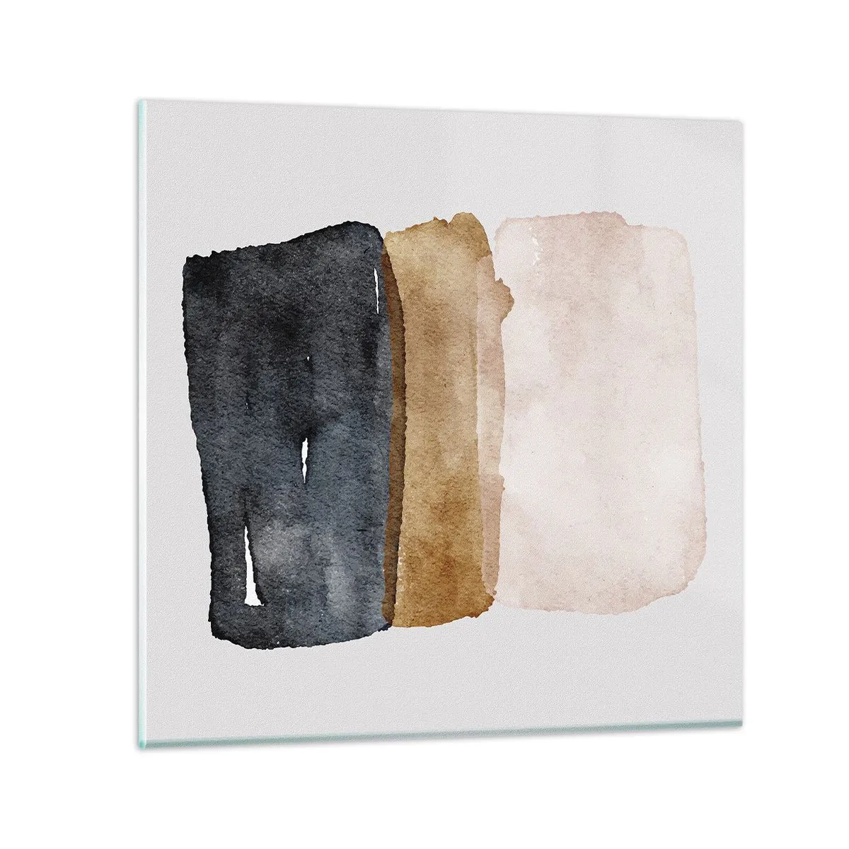 Glastavla - Bild på glas - Komposition av jordens färger - 70x70 cm