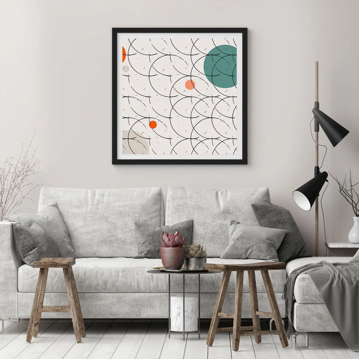 Affisch i svart ram - I popkonstens anda - 60x60 cm