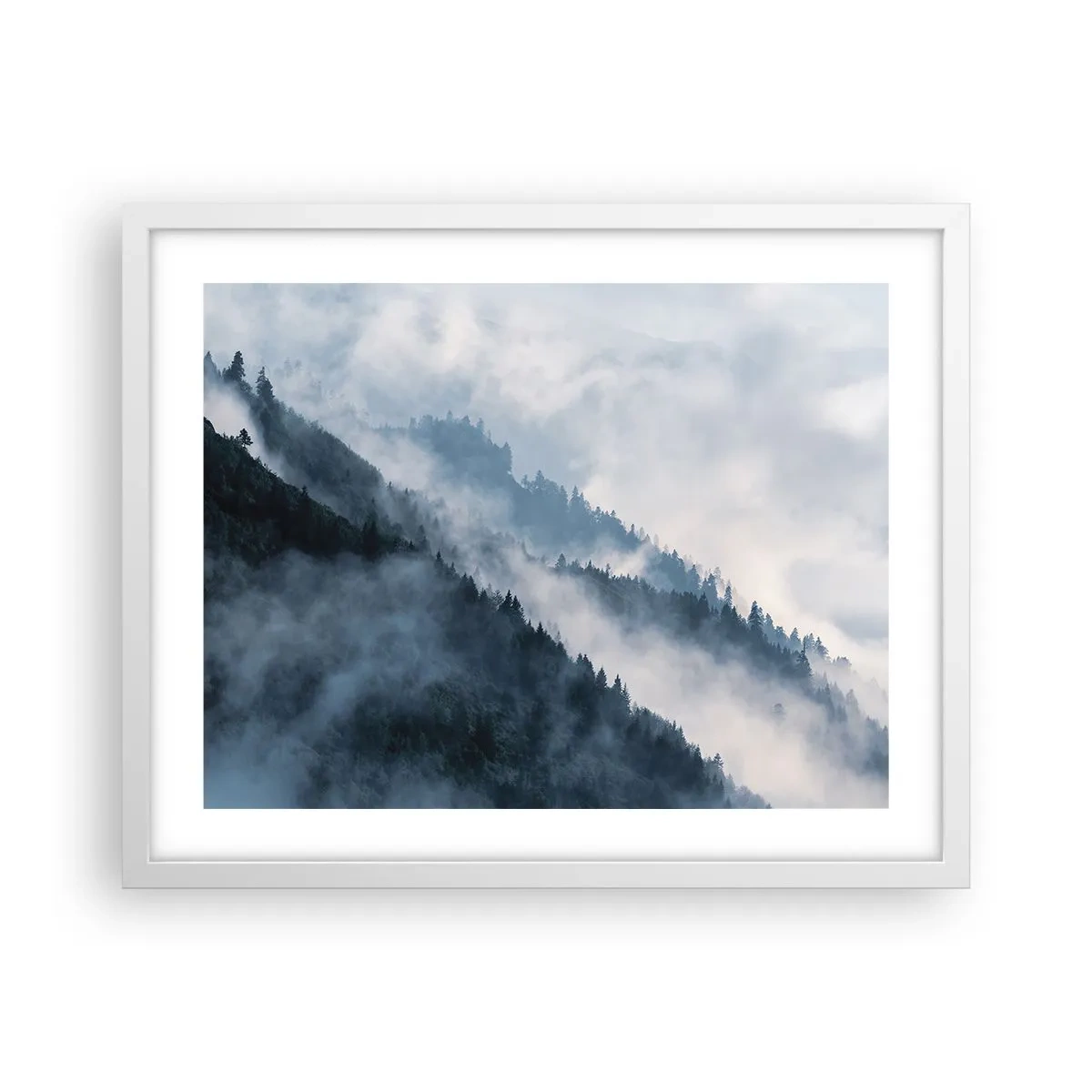 Affisch i vit ram - Fjällens mystik - 50x40 cm