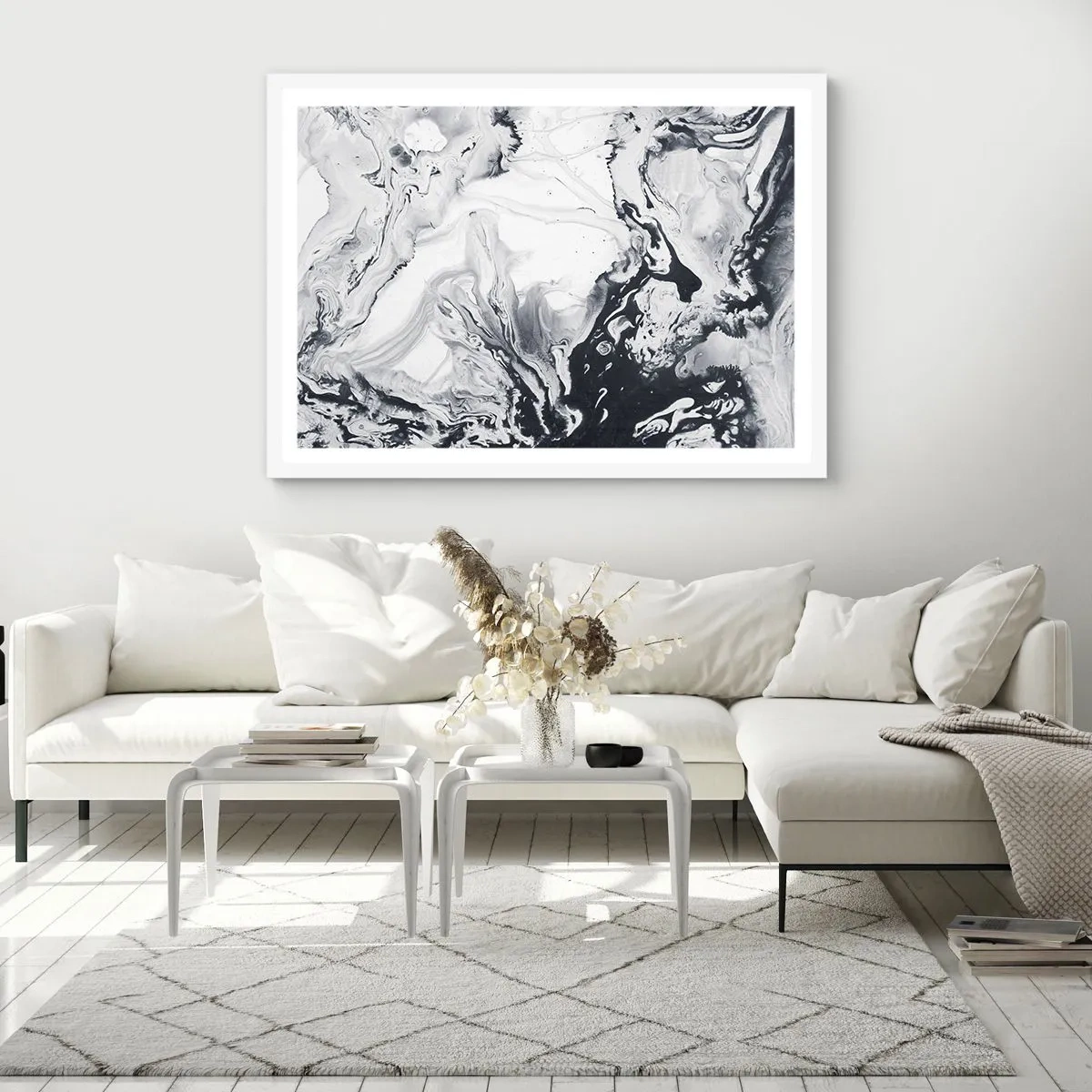 Affisch i vit ram - Jordens inre - 100x70 cm