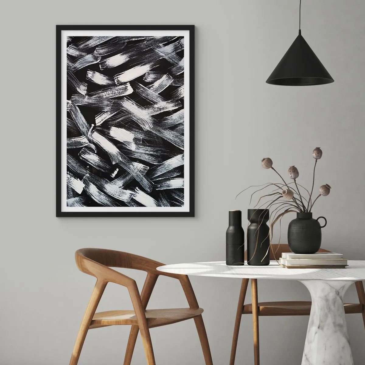 Affisch i svart ram - Abstraktion i industriell anda - 61x91 cm