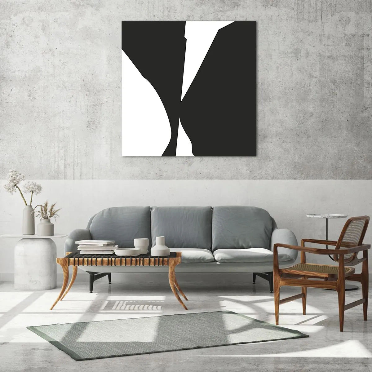 Glastavla - Bild på glas - Positiv-negativ - 70x70 cm