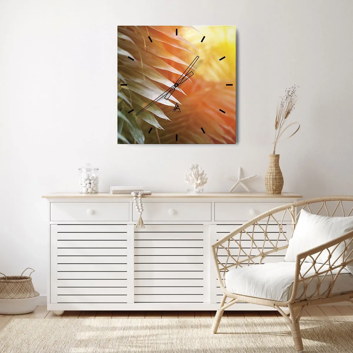 Väggklocka - Klocka på glas - En morgon i djungeln - 30x30 cm