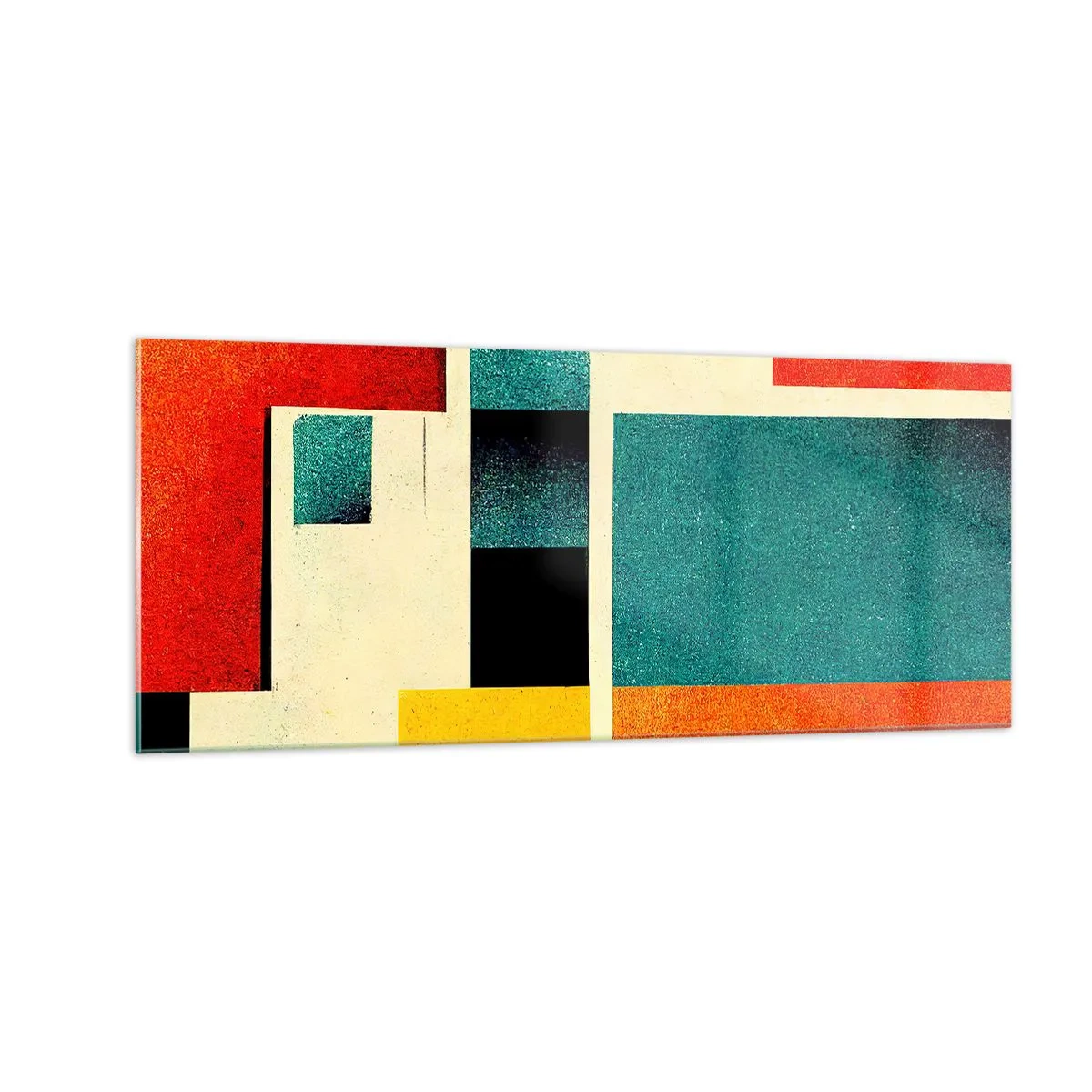 Glastavla - Bild på glas - Geometrisk abstraktion - bra energi - 100x40 cm