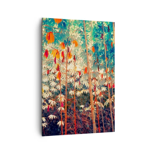 Canvastavla - Bild på duk - Lövbladens hemlighetsfulla liv - 70x100 cm