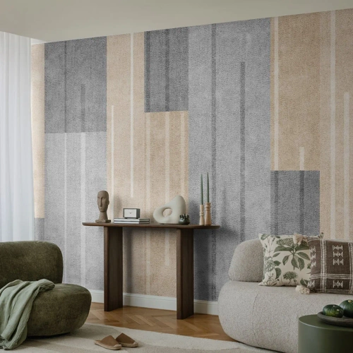 Fototapet Premium Sand - Komposition: allt i lod - Abstraktion, Rader, Pastell - 100x70 cm