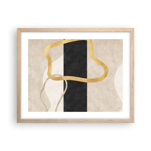 Affisch i ram av ljusek - Slingrande former - 50x40 cm