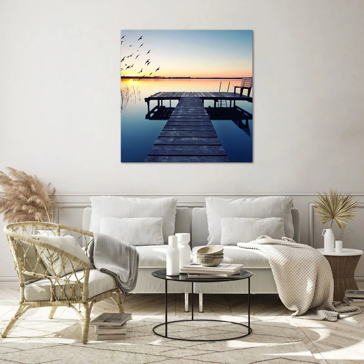 Glastavla - Bild på glas - Det var en bra dag - 70x70 cm