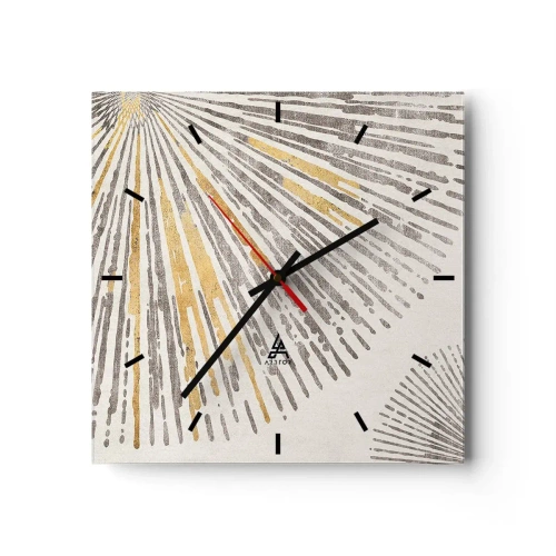 Väggklocka - Klocka på glas - Radiens skönhet - 30x30 cm
