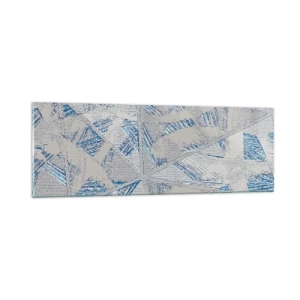 Glastavla - Bild på glas - I en gråblå labyrint - 90x30 cm