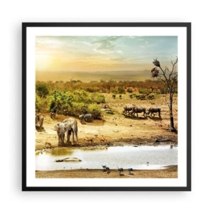 Affisch i svart ram - "Det mynnade en flod från Eden…" - 60x60 cm