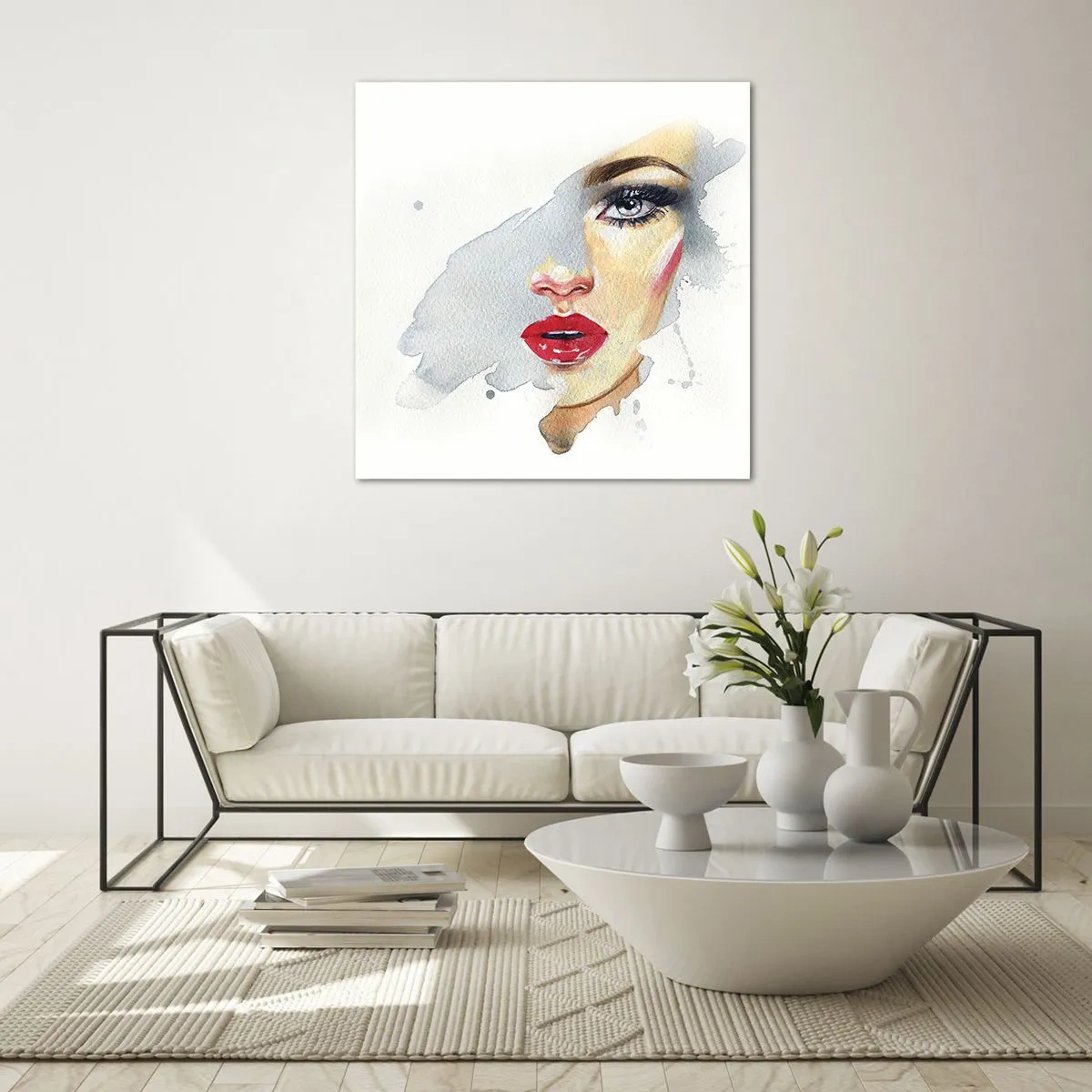 Glastavla - Bild på glas - Reflektion i vattendroppe - 60x60 cm