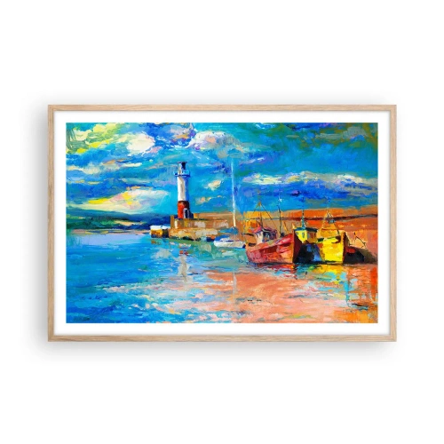 Affisch i ram av ljusek - Eftermiddag i regnbågsviken - 91x61 cm