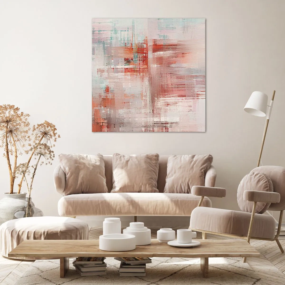 Canvastavla - Bild på duk - Dimmigt. Rosa - 40x40 cm