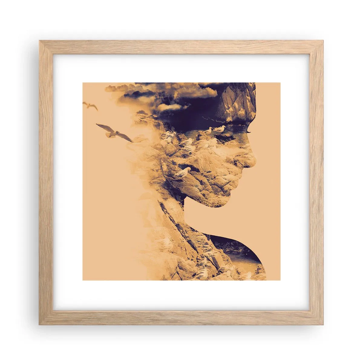 Affisch i ram av ljusek - Skön av naturen - 30x30 cm