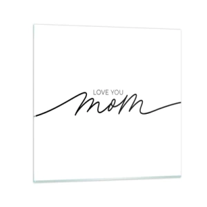 Glastavla - Bild på glas - Jag är mycket rörd - 60x60 cm