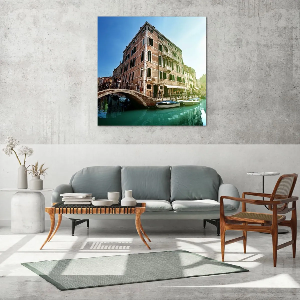 Glastavla - Bild på glas - Venedig - Amore Mio - 70x70 cm