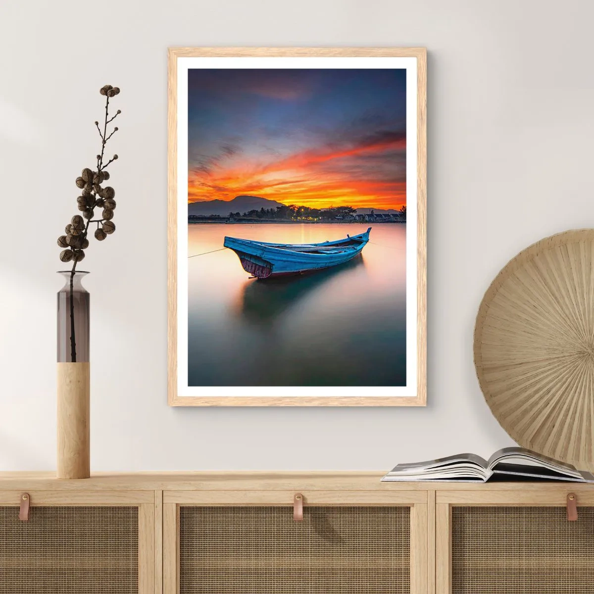 Affisch i ram av ljusek - Det kommer en god natt - 50x70 cm