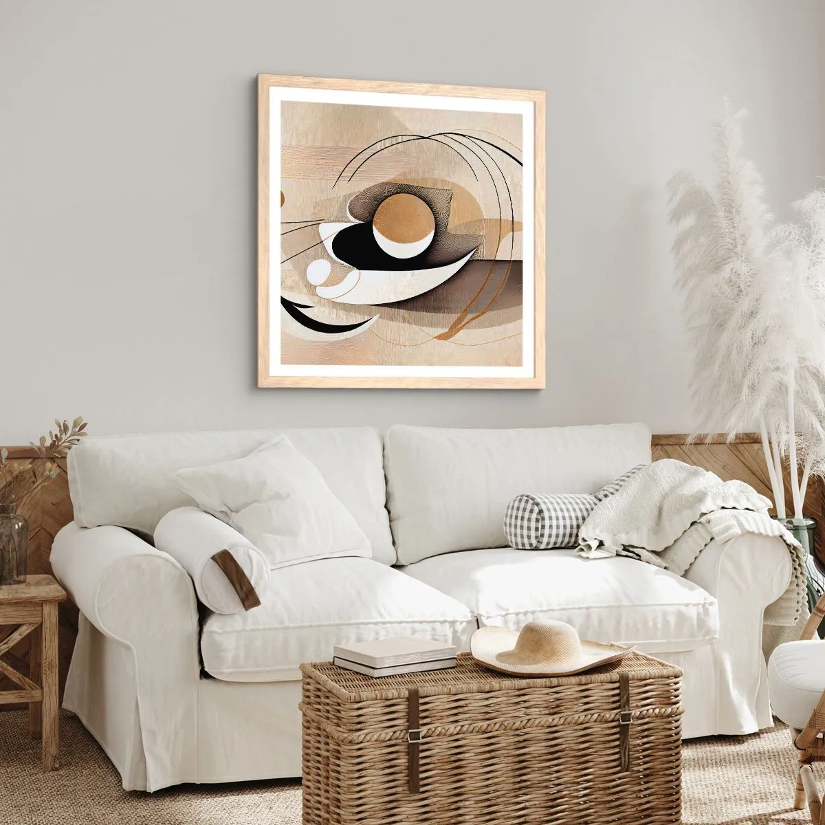 Affisch i ram av ljusek - Komposition: essensen av saker och ting - 60x60 cm