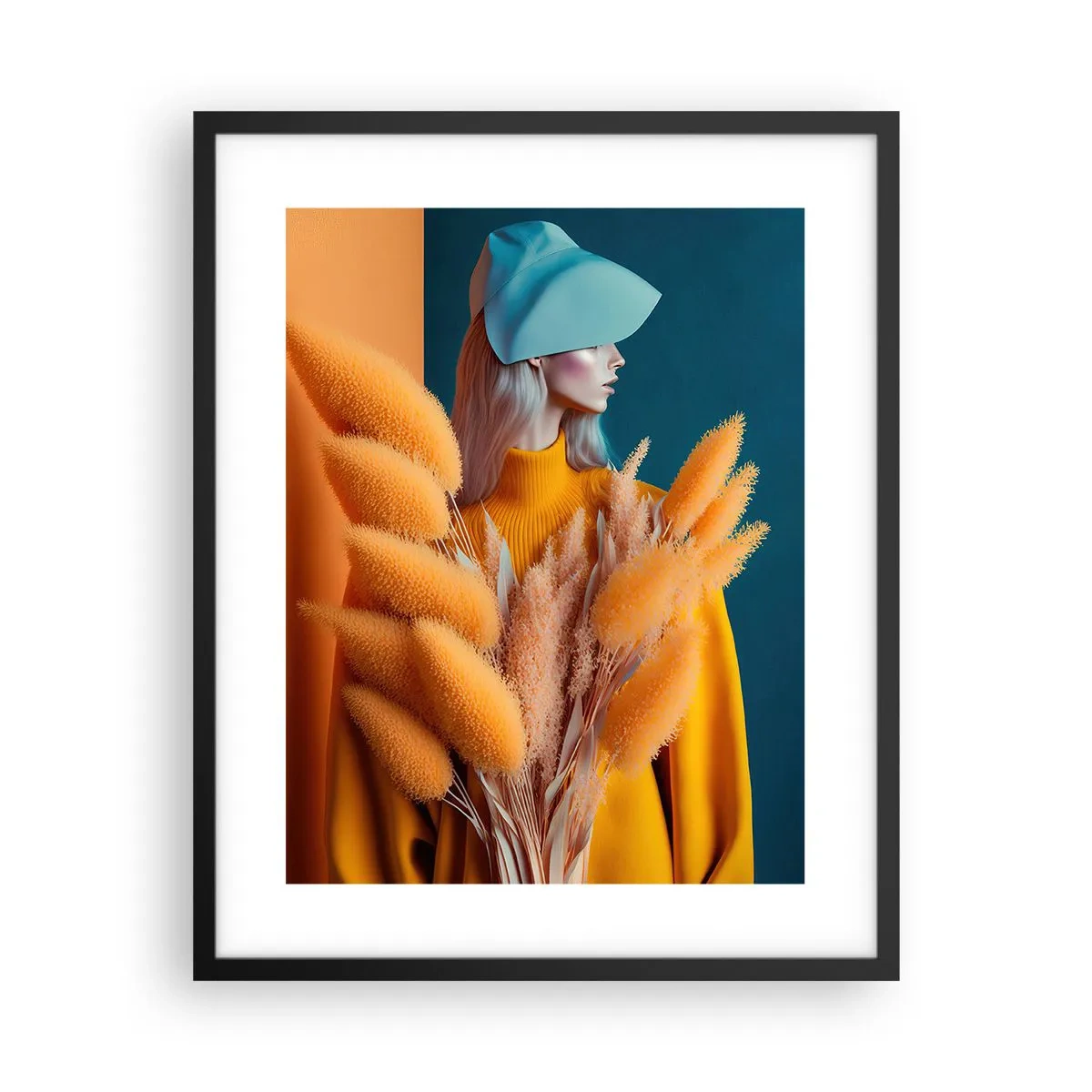 Affisch i svart ram - Fluffigt porträtt - 40x50 cm