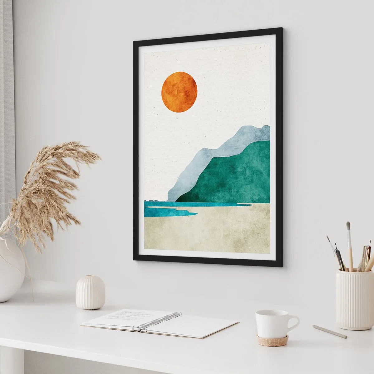 Affisch i svart ram - Landskap som det borde vara - 61x91 cm