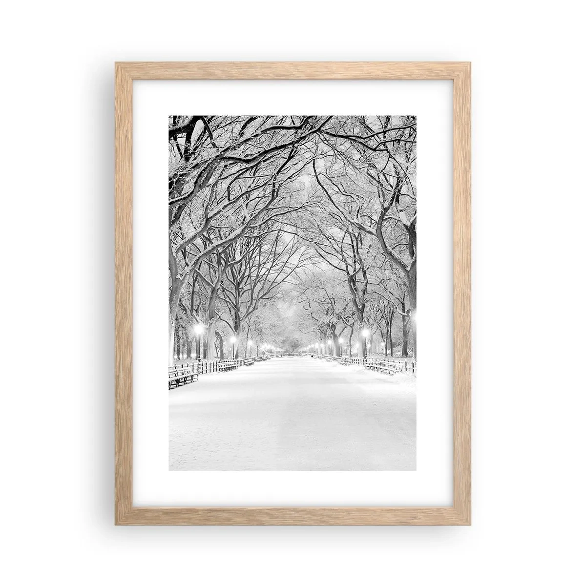 Affisch i ram av ljusek - De fyra årstiderna - vinter - 30x40 cm