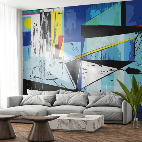 Självhäftande Fototapet Deluxe Sticker - Se värden ur en vinkel... - Abstraktion, Bit, Modernt mönster - 250x175 cm