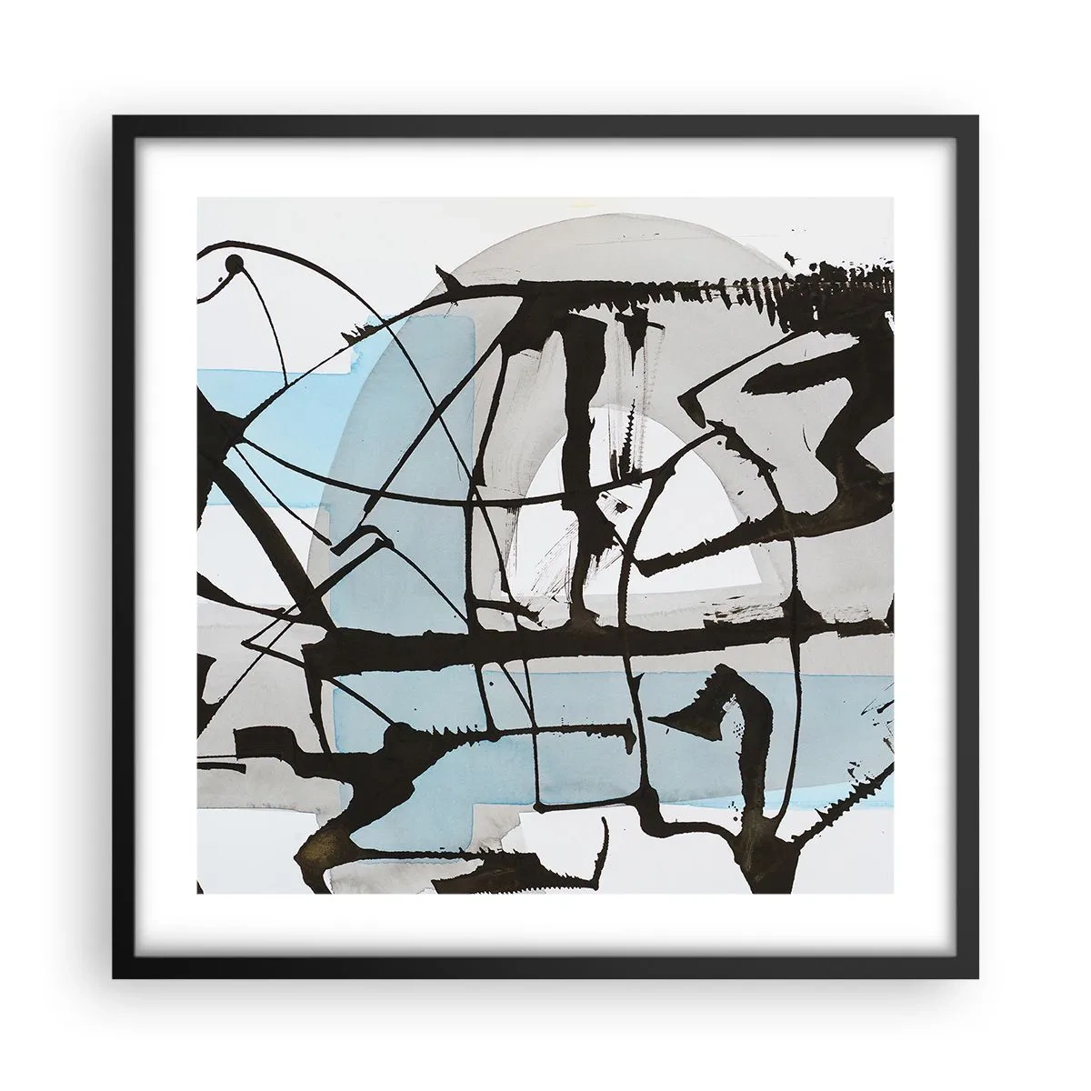 Affisch i svart ram - Blått trots allt - 50x50 cm