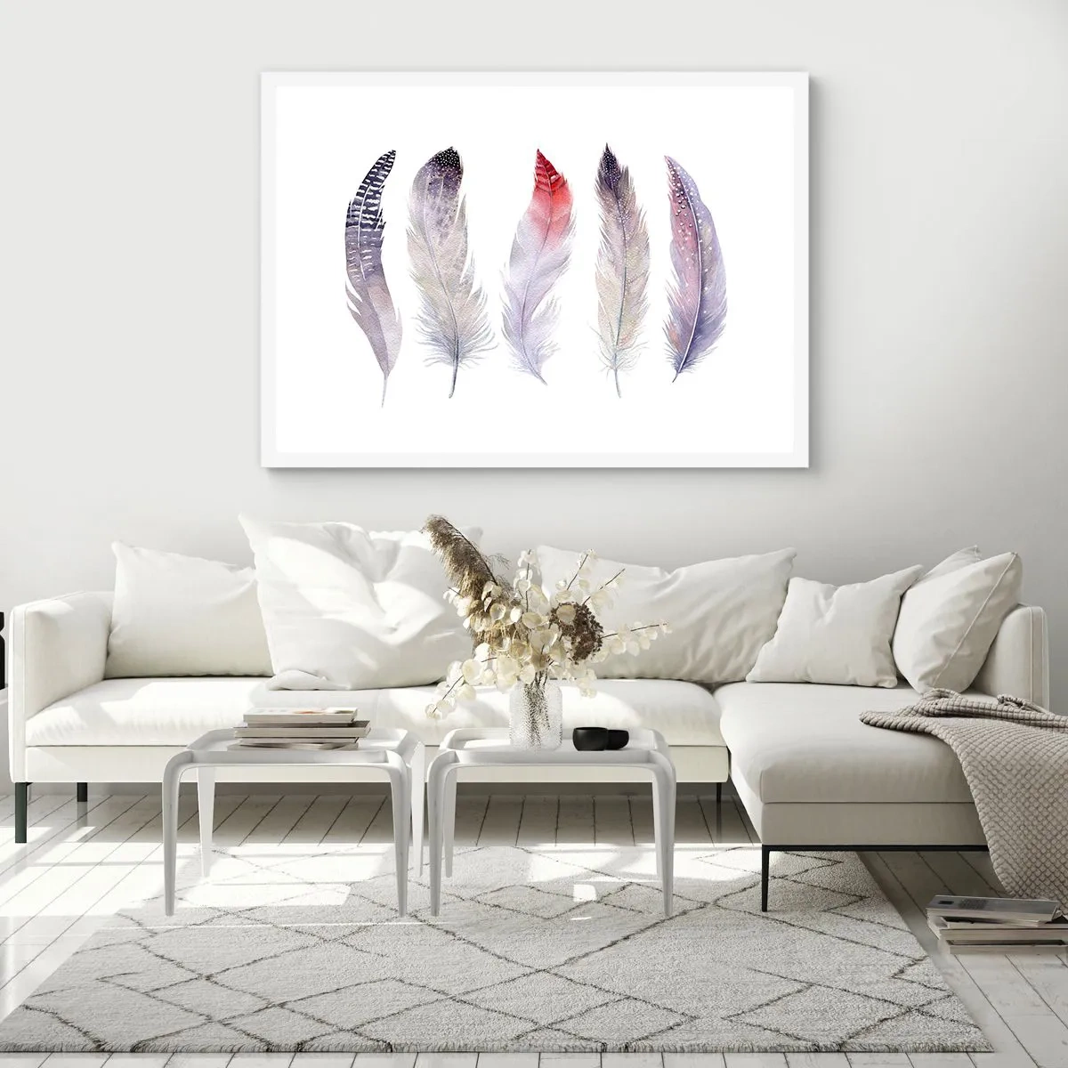 Affisch i vit ram - Fin som färgrik dimma - 91x61 cm