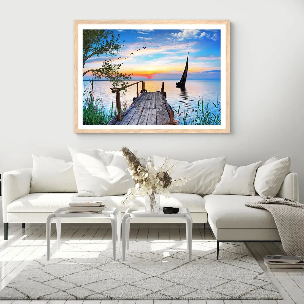 Affisch i ram av ljusek - God kväll - 40x30 cm