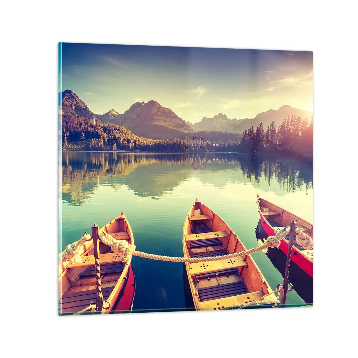 Glastavla - Bild på glas - Leva dess rätter - 70x70 cm