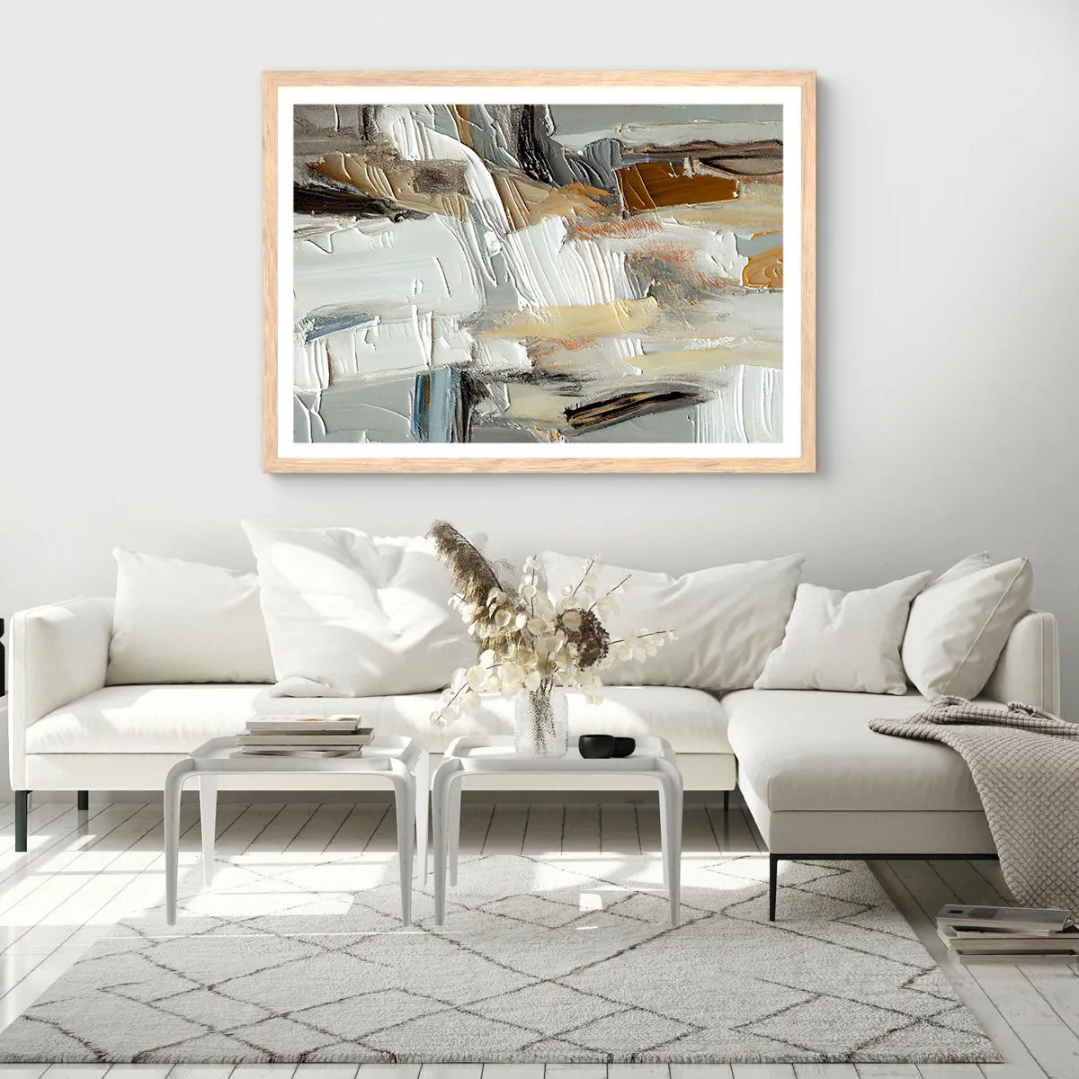 Affisch i ram av ljusek - Färgstarka lager på lager - 40x30 cm