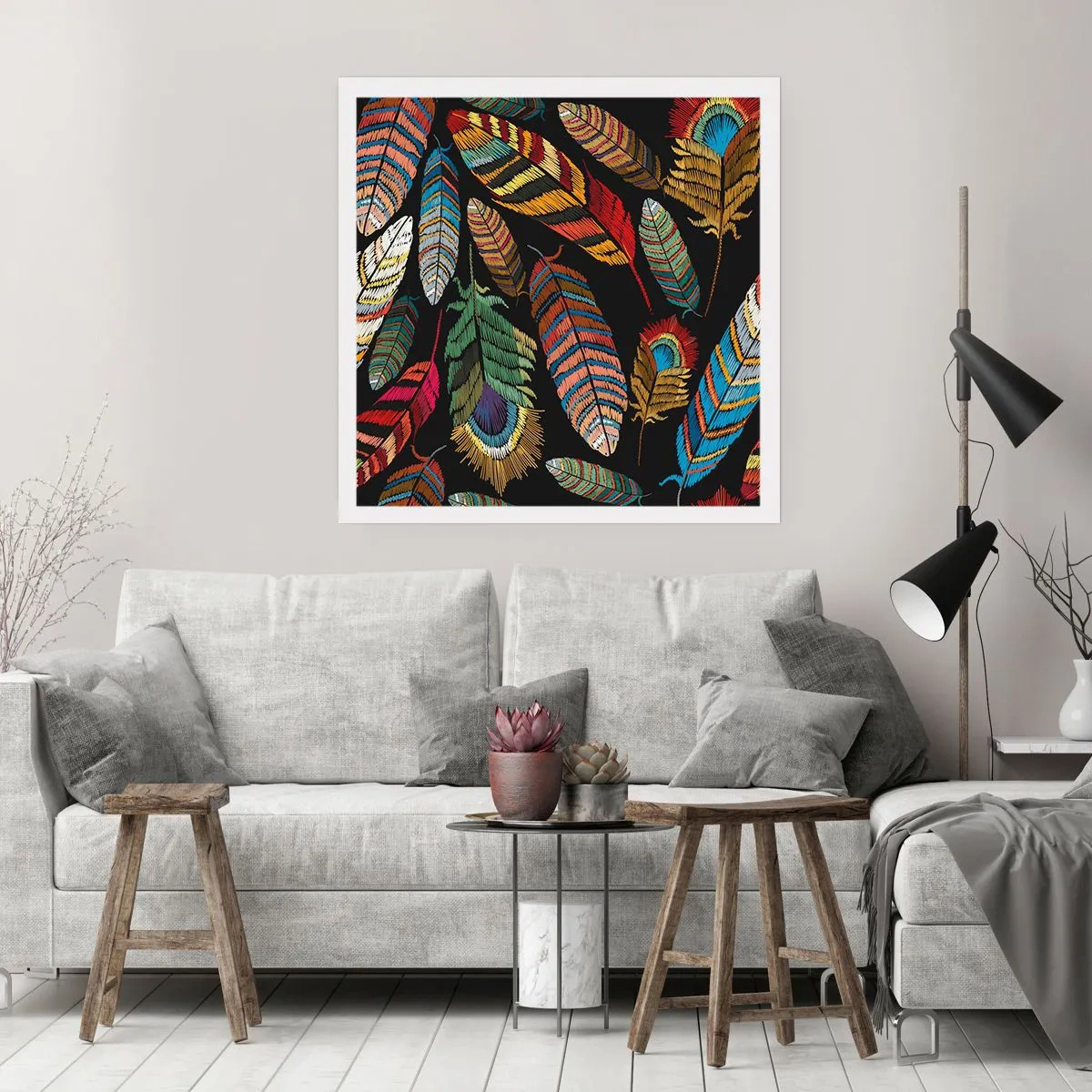 Affisch - Fågelkarneval - 60x60 cm