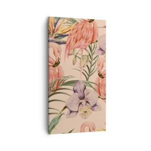 Canvastavla - Bild på duk - Rosa balett i blommor - 55x100 cm