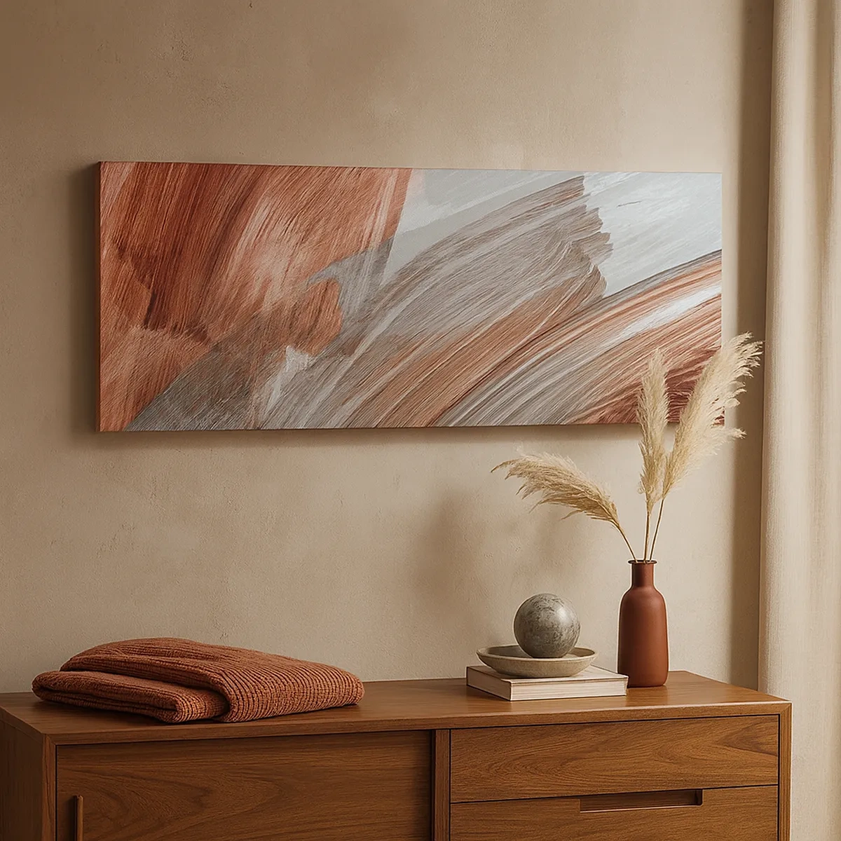 Canvastavla - Bild på duk - Höst- och blåsig abstraktion - 30x30 cm