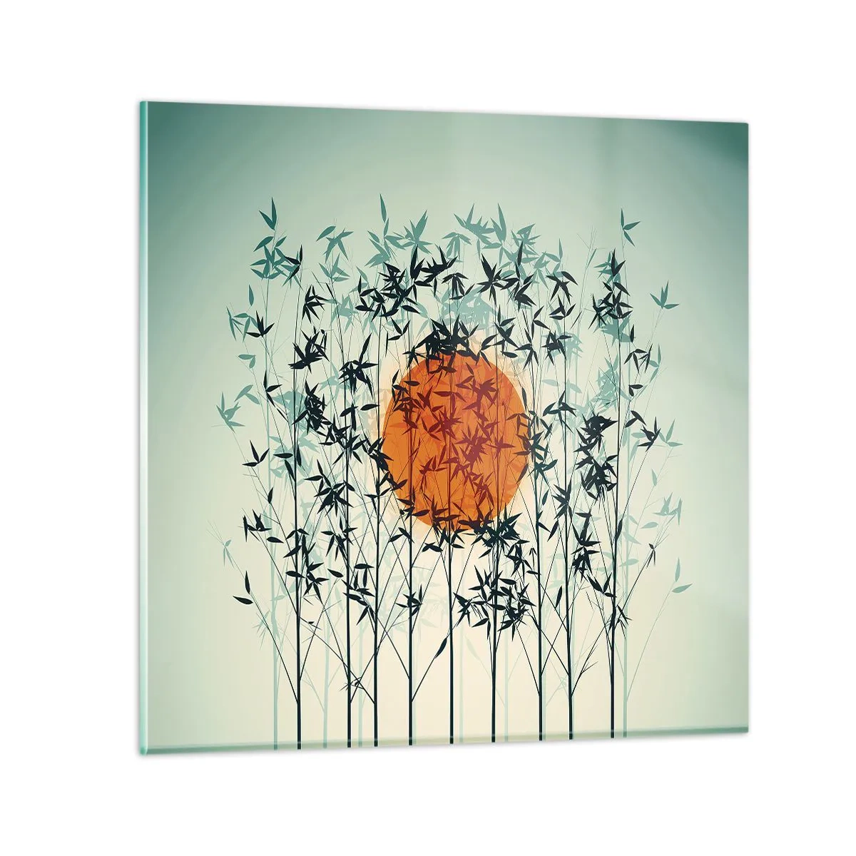 Glastavla - Bild på glas - Japansk sol - 30x30 cm