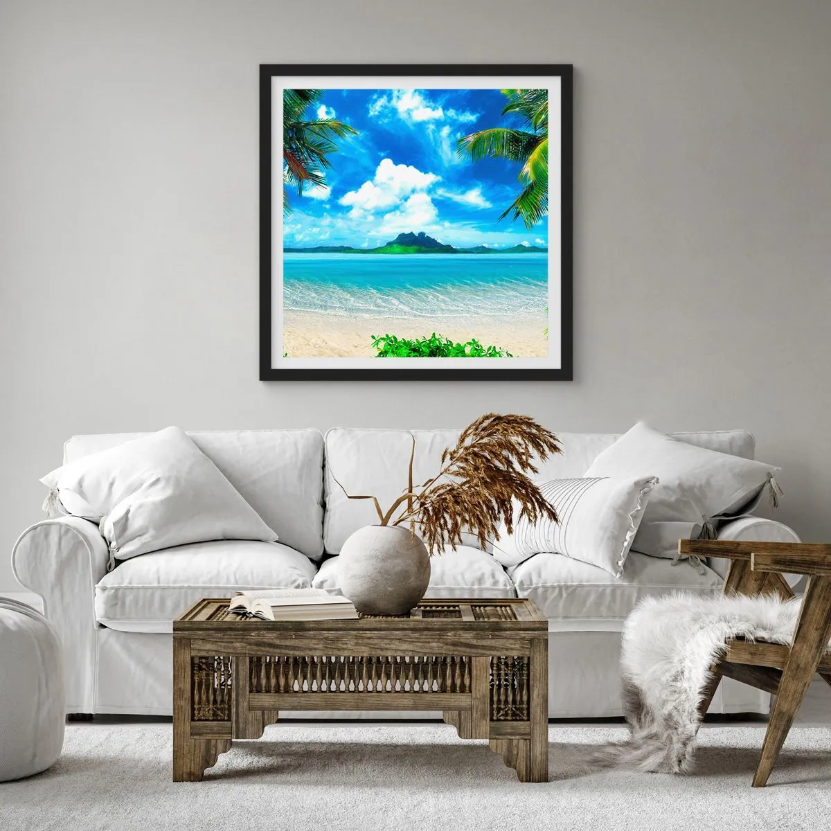 Affisch i svart ram - Tropikens azur - 30x30 cm