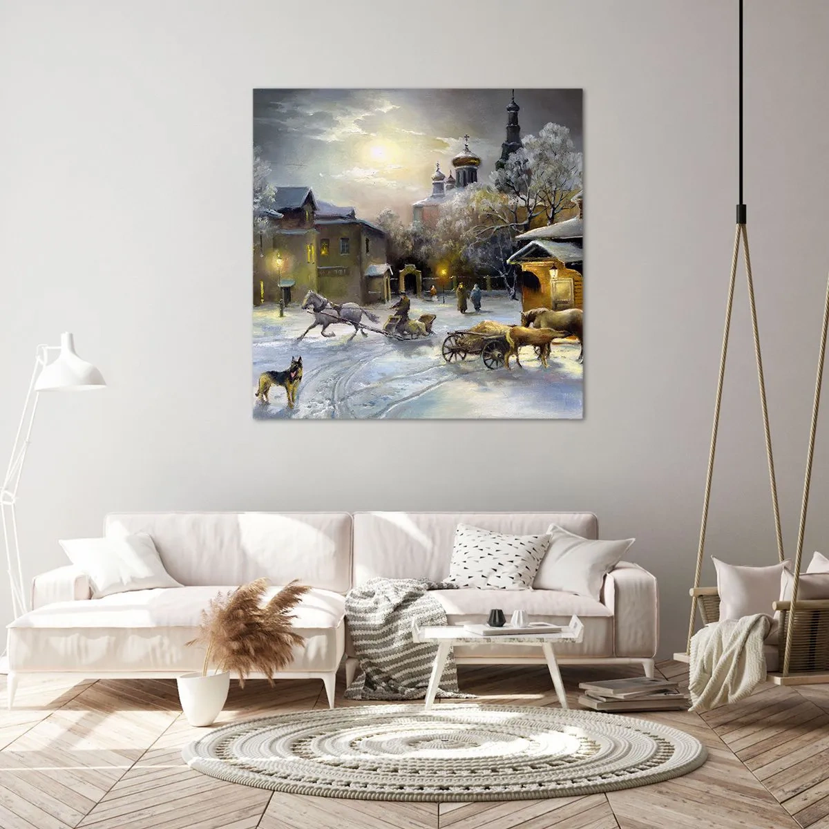 Canvastavla - Bild på duk - Ryska vinterns magi - 30x30 cm